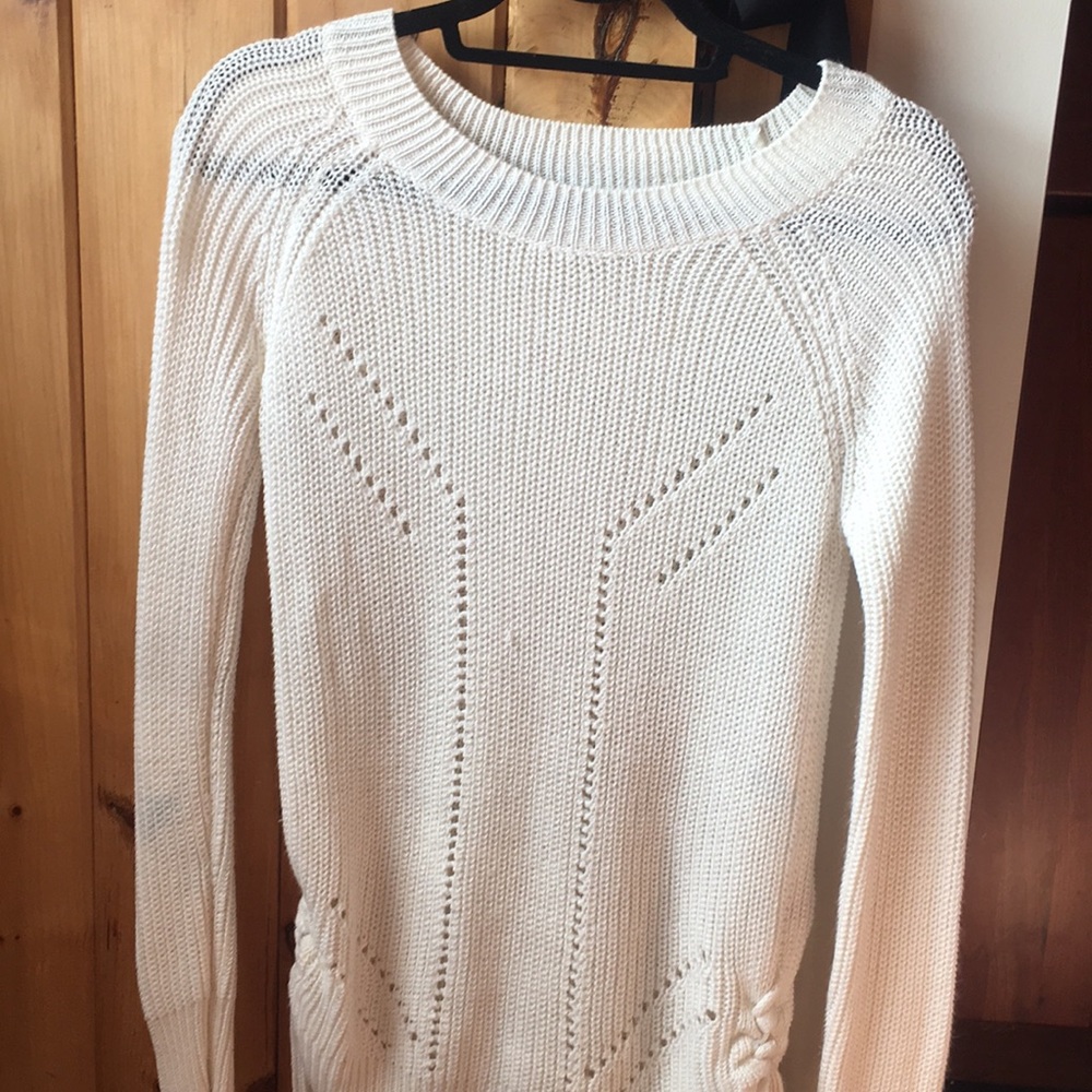 Long white sweater